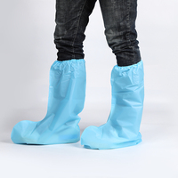 Surchaussures jetables en CPE, longueur genou, avec manchette élastique, imperméables et antidérapantes, pour le travail vétérinaire, l'élevage et l'agriculture