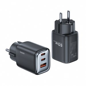 Toocki pequeño portátil Grouded 65W KR <span class=keywords><strong>enchufe</strong></span> 3 puertos Gan cargador <span class=keywords><strong>Usb</strong></span> C múltiple PD carga rápida para móviles portátiles y teléfonos - Product Image 5