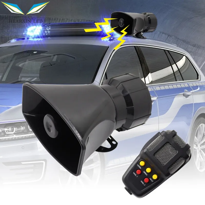 Sirena de advertencia electrónica para coche, amplificador de altavoz con 7 sonidos, 12V, 100W, 120-150dB