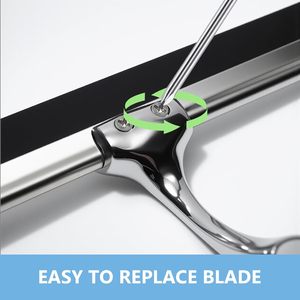 Stainless Steel Eco-Friendly <b>Shower</b> Squeegee with Long Handle and <b>Extension</b> Pole for Window Glass Floor & Car Use - Product Image 4