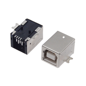 ช่องเสียบ USB 2.0 Type-B แบบตัวเมีย มุมฉาก แนวนอน แบบ SMT พร้อมขั้วต่อสี่จุด สำหรับเชื่อมต่อเครื่องพิมพ์ สีขาว - Product Image 2