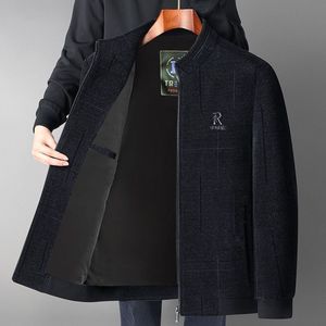 Foreign Style Casual Winter Middle-aged <strong>Men's</strong> Bomber <strong>Jacket</strong> 50-60 Years <strong>Old</strong> Loose Standard Thickness Finished Front Wool/Viscose - Product Image 6