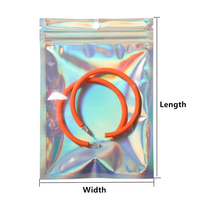 Sac d'emballage pour bijoux, personnalisé, à impression holographique laser, refermable, de qualité alimentaire, résistant à l'humidité, très vendu