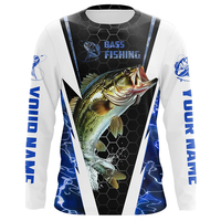 Protection BASS personnalisée UPF 50 + sublimation UV chemises à manches longues maille maillot de pêche respirant vêtements de pêche à séchage rapide pour hommes