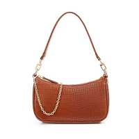 Sac à bandoulière pour femme en cuir véritable gaufré crocodile avec logo personnalisé de luxe Mount Yanzhi, fermeture éclair en polyester RFID, sangle simple