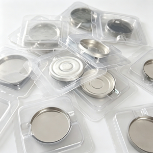 Bandeja de embalaje tipo blister vacía para recarga de sombra de ojos cosmética, estuche metálico y caja de cartón con logo personalizado para maquillaje de un solo color. - Product Image 2