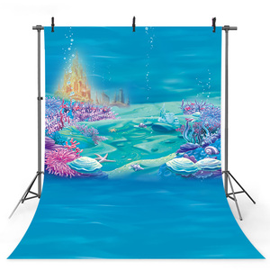 Sous la mer toile <span class=keywords><strong>de</strong></span> <span class=keywords><strong>fond</strong></span> pour la photographie sirène thème fête d'anniversaire <span class=keywords><strong>fond</strong></span> pour Photo Studio ordinateur imprimé - Product Image 1