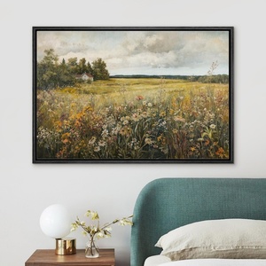 Contemporary Landscape Oil <b>Painting</b> Hand-Painted <b>Framed</b> Art <b>for</b> Retro-Modern Home Office Handmade Decor - Product Image 4