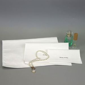 Sac enveloppe en toile de coton pour bijoux, boucles d'oreilles, bracelets, montres, bagues, emballage cadeau avec impression de logo personnalisé et sécurité - Product Image 5