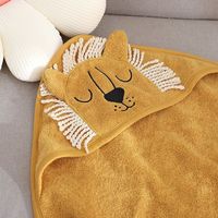 Serviette à capuche pour bébé en tissu éponge de grande taille, style nouveau, personnalisée, avec jouet en peluche lion intelligent, confortable, pour la Saint-Valentin, animal en peluche super doux