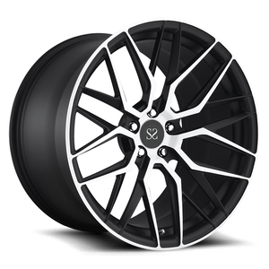 Jantes personnalisées en alliage forgé pour Camaro, 19x9 ET 19x12 5x120.65 ET <span class=keywords><strong>46</strong></span>, noir mat, Face usinée - Product Image 1