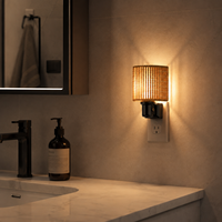 Veilleuse bohème LOHAS, lumière décorative vintage, blanc chaud, capteur crépusculaire, lampes LED pour chambre à coucher, chevet, salle de bain