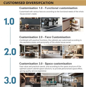 Meubles <span class=keywords><strong>de</strong></span> cuisine modernes sur mesure, design intégré intelligent, plan <span class=keywords><strong>de</strong></span> travail en marbre, armoires <span class=keywords><strong>de</strong></span> cuisine en bois durables avec îlot <span class=keywords><strong>de</strong></span> rangement - Product Image 3