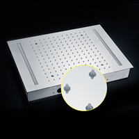 Système de robinets mitigeurs thermostatiques de douche, à monter au plafond, LED, pour salle de bains, avec pomme effet pluie encastré, 360x500mm, 2 voies