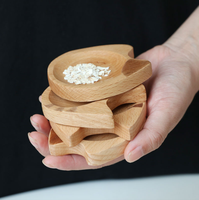 Mini plat à sauce en bois de hêtre en forme de chat mignon, plat à soja, plat à épices animalier Kawaii pour la décoration de cuisine et de salle à manger