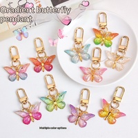 Pendentif Papillon Acrylique Dégradé Multicolore Transfrontalier, Créatif, Style Européen et Américain, Personnalisé