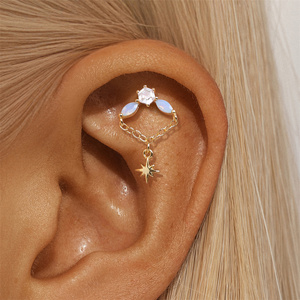 Pendientes de Plata 925 con Borla, Corazón y Ópalo, Diseño Moderno y Plano para Mujer - Product Image 6