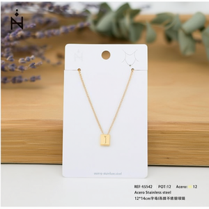 Collier avec pendentif lettre Zi 12x14cm en acier inoxydable plaqué or, cadeau unisexe tendance - Product Image 2