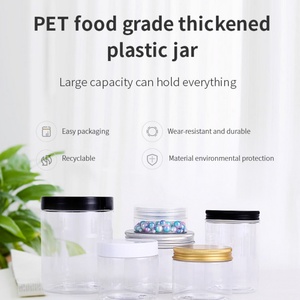 กระปุกครีมเครื่องสำอางใส PET ขนาด 50 กรัม 100 กรัม 150 กรัม 200 กรัม 250 มล. 500 มล. 8 ออนซ์ 16 ออนซ์  พร้อมฝาสีดำสำหรับบรรจุสครับขัดผิว - Product Image 4