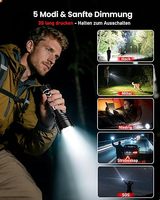 Lampe torche tactique LED rechargeable à haute luminosité avec écran LCD, zoom réglable, double charge et longue autonomie