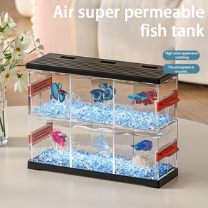 Décoration de bureau lumineuse transparente multi-grilles pour salon, nouveau modèle 2025, pour aquarium, petit aquarium tendance sur internet - Product Image 1