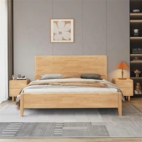 Lit pliant en chêne massif nordique, hauteur réglable, taille King, design moderne pour chambre principale et appartement