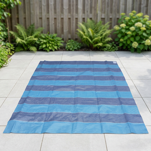 K <b>Tarp</b> Stripe Singapore Blue White Striped Outdoor PE <b>Tarp</b> Waterproof UV & Fire Resistant for Patio Use - Product Image 3
