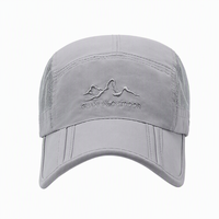 Gorra de Béisbol Gris Claro Personalizada, de Secado Rápido, con Malla, para Correr al Aire Libre, Plegable, con Visera Ajustable, Unisex, Venta al Por Mayor, OEM, ODM
