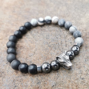 Phụ Nữ Và Nam Giới Của Thép Không Gỉ Đá Tự Nhiên Bead Đàn Hồi Cuff Cho Vòng Đeo Tay Đồ Trang Sức Thời Trang Món Quà May Mắn - Product Image 5