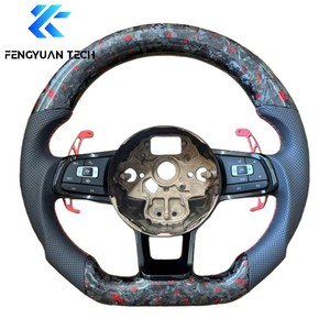 Volante de Fibra de Carbono Forjado Personalizado para Volkswagen VW Led Mk7 GTI Golf R VW 17 St Jetta con Palancas de Cambio <span class=keywords><strong>Gli</strong></span> Mpi R400 2016 - Product Image 4
