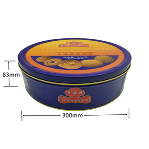 Lata Redonda de Calidad Alimentaria Personalizada a Bajo <span class=keywords><strong>Precio</strong></span>, Lata de Almacenamiento de Galletas y Bizcochos de Gran Tamaño, Caja de Regalo para Aperitivos Navideños - Product Image 1