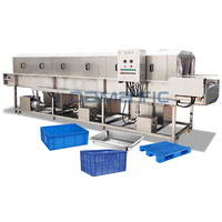 Machine professionnelle à laver les récipients en plastique/panier en plastique palette chiffre d'affaires boîte caisse plateau machine à laver laveuse