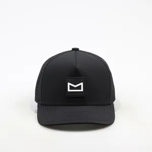 Melin Hydro Hat Manufacturer Custom Logo 5 Panel Waterproof Polyester Golf Sport Mesh Hat Laser Cut Hole Perforated Baseball Cap