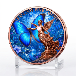 Monedas de Cobre de Alto Relieve Personalizadas al por Mayor, Moneda de la <span class=keywords><strong>Libertad</strong></span> de 5 oz 999, Moneda Conmemorativa de la Diosa con Alas de Mariposa, Colección de Monedas - Product Image 1