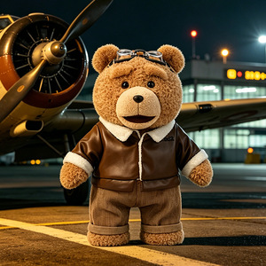 Peluche <span class=keywords><strong>doudou</strong></span> ours Teddy <span class=keywords><strong>TED</strong></span> authentique, style imperméable, en tissu maille lavé ultra doux, cadeau d'anniversaire, vente en gros transfrontalière - Product Image 3
