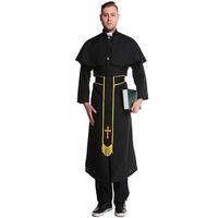 Costume d'Halloween pour adulte Jésus-Christ, robe missionnaire masculine, robe de prêtre, robe de religieuse, costume de cosplay