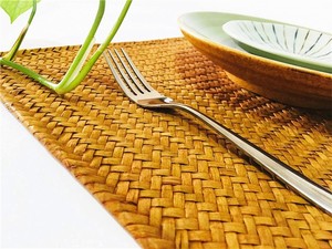 Ensemble de sets de table tissés à la main en jute naturelle, imprimés et tressés, pour table à manger de 6 personnes, set de table en rotin de 40 cm - Product Image 6
