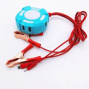 Multifunction 8 usb ports 2A with lamp alligator clip DC 12v charger