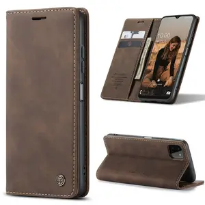 CaseMe Retro Case für Samsung A22 4G Handy zubehör 2021 Neuankömmling Magnetic Kicks tand Slim Wallet Case für Samsung A22