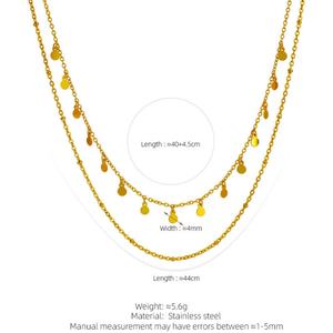 สร้อยคอแฟชั่นปี 2026 สไตล์มินิมอล  วัสดุสแตนเลส 316L ชุบทอง 18K PVD  แบบมีจี้และโซ่ซ้อนกัน สำหรับผู้หญิง - Product Image 6