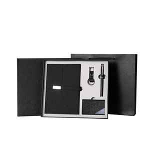 Factory Promotion Custom Business Gift Notebook Business Card Clip Keychain Set Printed Logo Buckle Notepad Four-Piece Gift