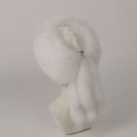 NAFA Chapeaux d'hiver en fourrure de renard blanche et chic de meilleure qualité avec taille personnalisée