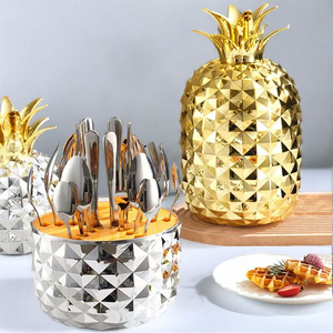 Tùy Chỉnh Thép Không Gỉ Hình Dạng Trứng Dao Kéo Thiết Lập Dứa Thiết Kế Flatware-Gương Đánh Bóng Dao Muỗng Nĩa Cho Các Bên - Product Image 2