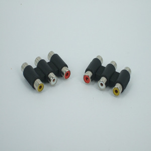 Adaptador AV 3 RCA hembra a hembra, conector de audio y vídeo, rojo, blanco, amarillo, para cine en casa - Product Image 2
