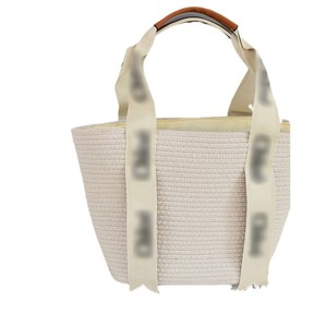 New large-capacity casual woven tote <b>bag</b> with letter design, stylish and versatile for students, perfect for vacations. - Product Image 4