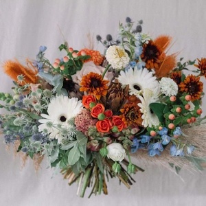 Fleurs séchées en gros d'Éryngium <span class=keywords><strong>foetidum</strong></span> (Eryngo) préservées, 70-80 cm, pour la Saint-Valentin et la décoration de mariage, 100g/paquet, couleurs personnalisées - Product Image 5