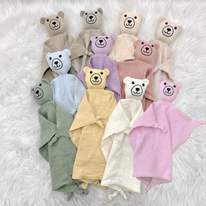 Naninha de Algodão Crepe Coelhinho Macia Ecológica com Cabeça de <span class=keywords><strong>Animal</strong></span> para Uso Doméstico, em Hotéis e Viagens - Product Image 3