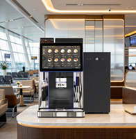 Machine à café automatique professionnelle TCN, du grain à la tasse, café fraîchement moulu, lait frais, avec gestion à distance pour usage hôtelier