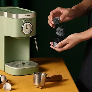 Mesin kopi Italia, mesin kopi Espresso Italia 220v steker Eropa mesin kopi hijau otomatis komersial untuk korea