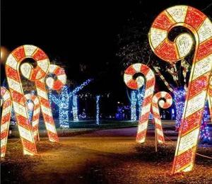 Installations d'arches d'entrée extérieures personnalisées en forme de canne à sucre 3D avec éclairage LED pour Noël, festivals, parcs à thème, stations balnéaires et places de ville, IP65 - Product Image 1